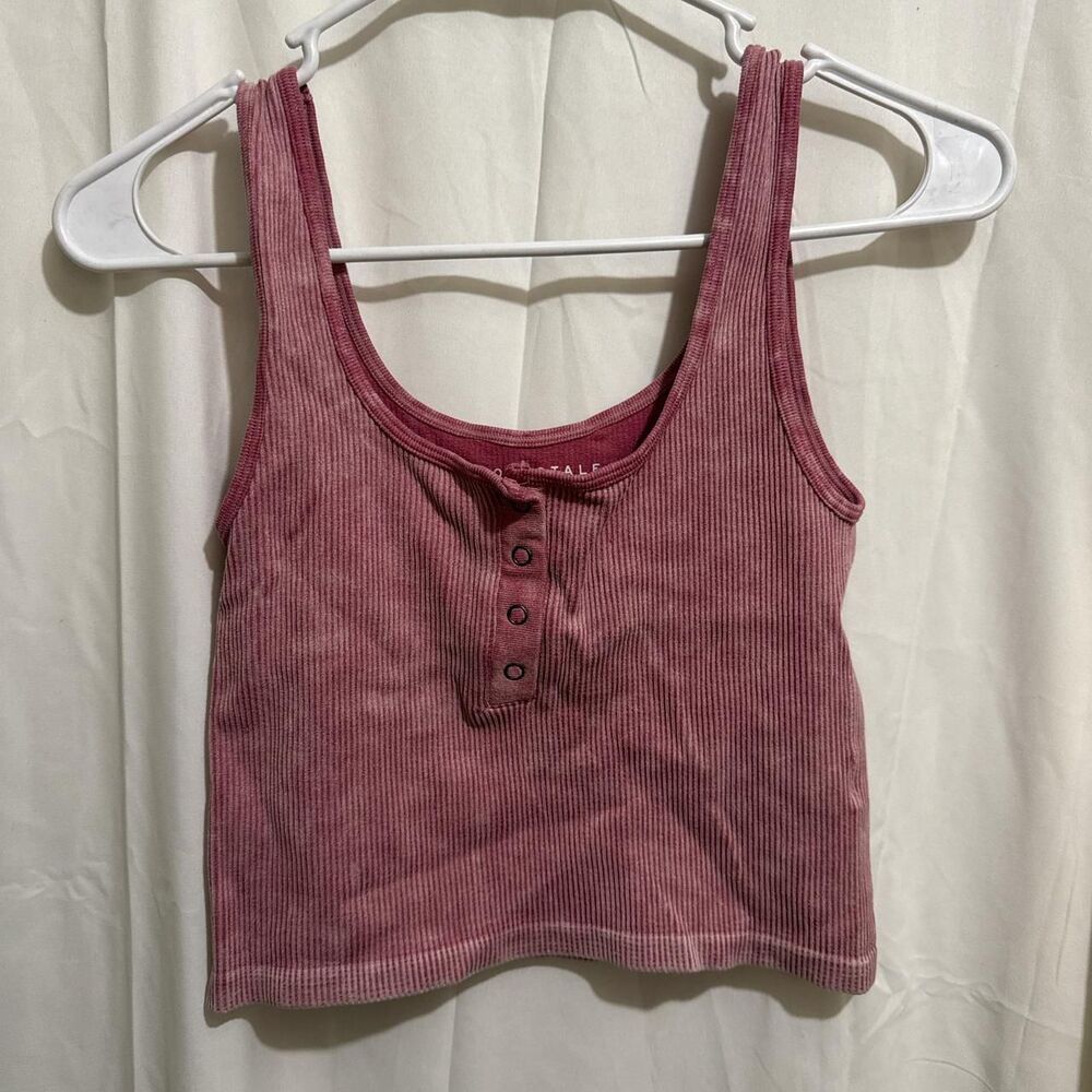 Aeropostale Women's Pink and Burgundy tank top